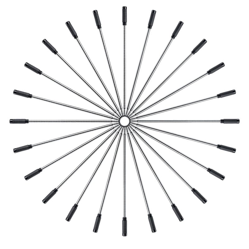 DunBong Black Ink Refill Pack of 5, Replaceable Ballpoint Pen Refills, Medium Point Metal Refill (Black) - Image 2